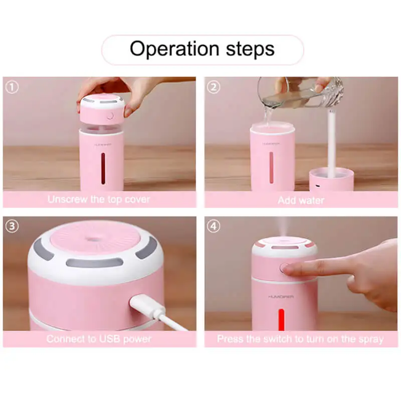 Professional USB Air Humidifier 230ML Mini Ultrasonic Aroma Fogger with LED Night Light Car Mist Maker Purifier | Бытовая техника