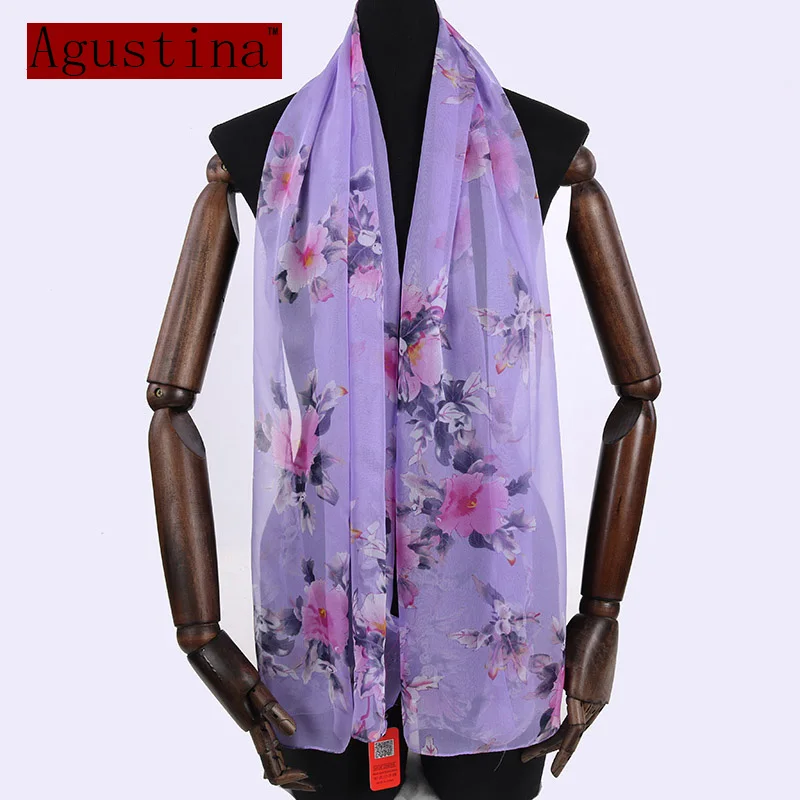Шелковые 100% летние шарфы с цветами высокое качество шаль для девушек модный
