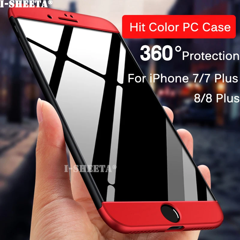 Ударопрочный тонкий прочный Чехол Для Телефона iPhone 7 8 plus Plus 8Plus 360 защита Матовый