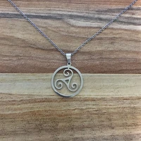 hobborn new silver color stainless steel teen wolf pendant necklace triskele triskelion allison argent choker necklaces jewelry