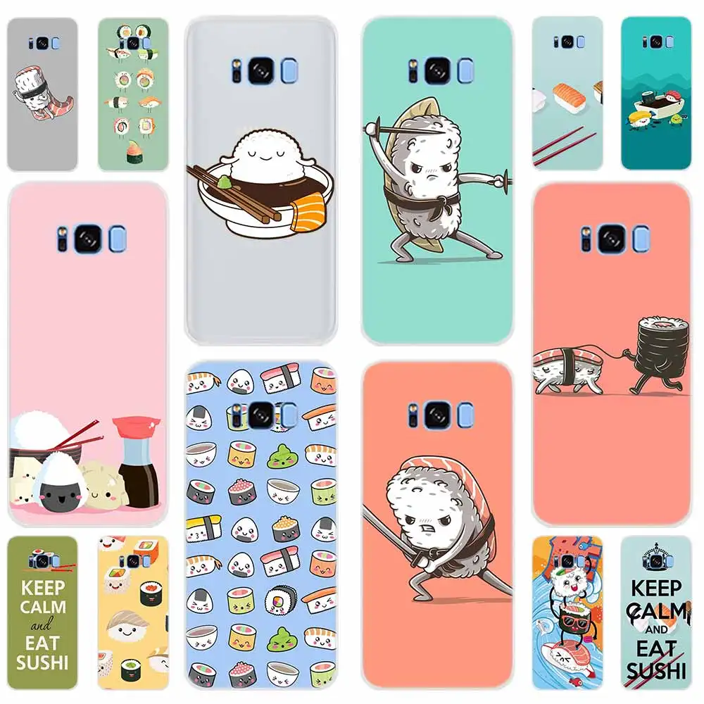 Чехол для телефона с узором Samsung Galaxy S8 S9 S10 S20 S21 Plus чехол S10E S7 Edge Uitra keep calm eat суши |