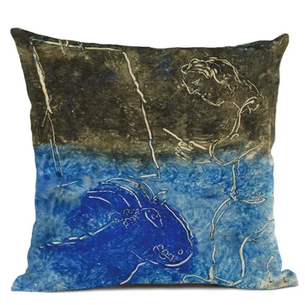 12 Master Chagall, льняная наволочка с рисунком маслом, декоративная наволочка для подушки для офиса и дома, Almofada Cojines Coussin - Цвет: 12