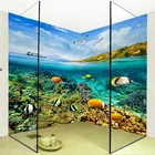 Самоклеящиеся водостойкие обои для ванной, 3D обои для подводного мира, Коралловая рыба, настенное покрытие для гостиной, 3 D домашний декор