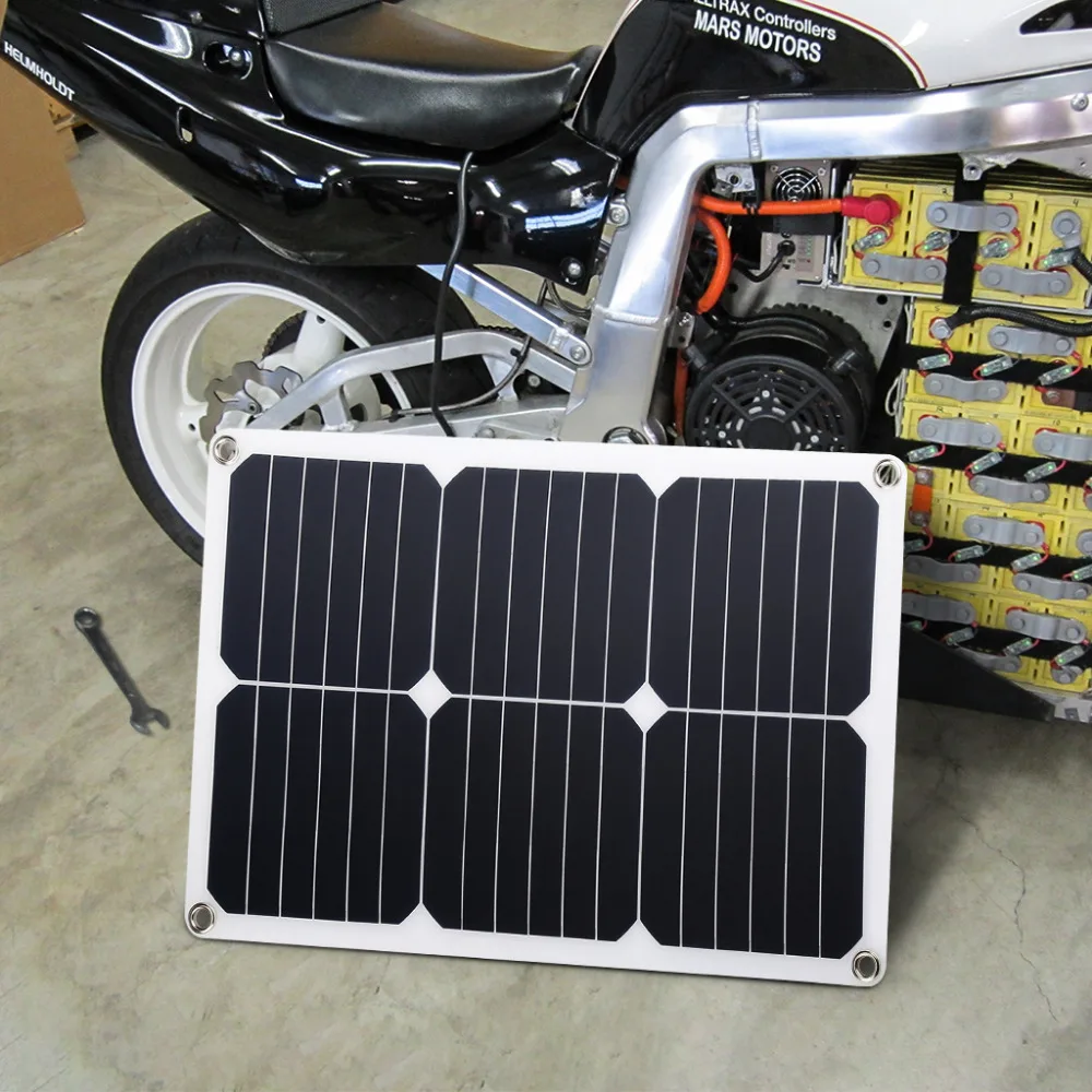 

Suaoki 18W 18V Solar Panel Solar Power Car Battery Charger with Cigarette Lighter Plug, Battery Charging Clip Line, Suction Cups