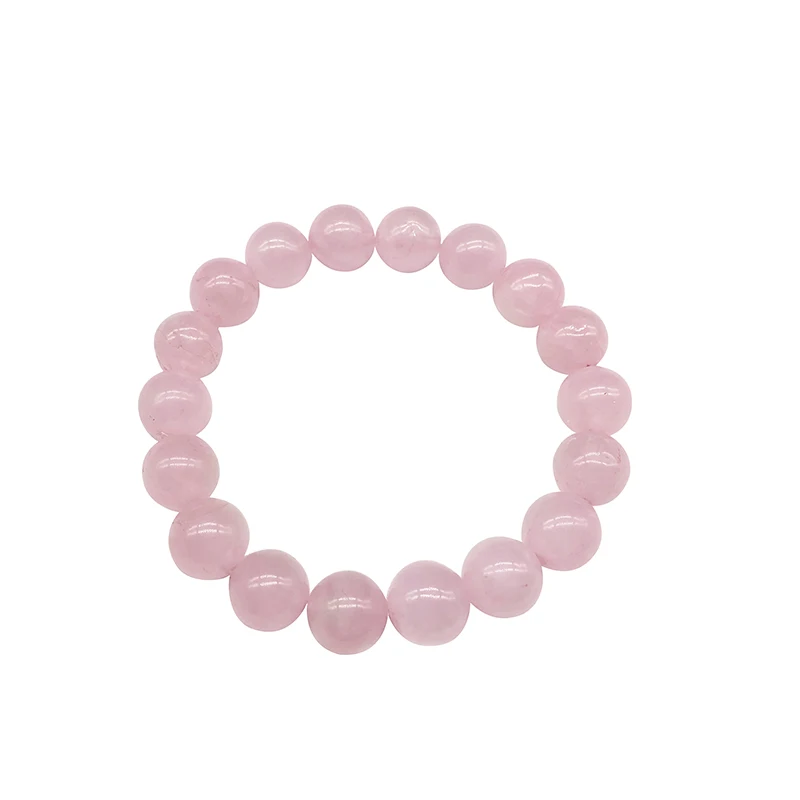 Wholesale Pink Rose Powder crystal Quartz Natural Stone Streche Bracelet Elastic Cord Pulserase Jewelry Beads Lovers woman Gift images - 6