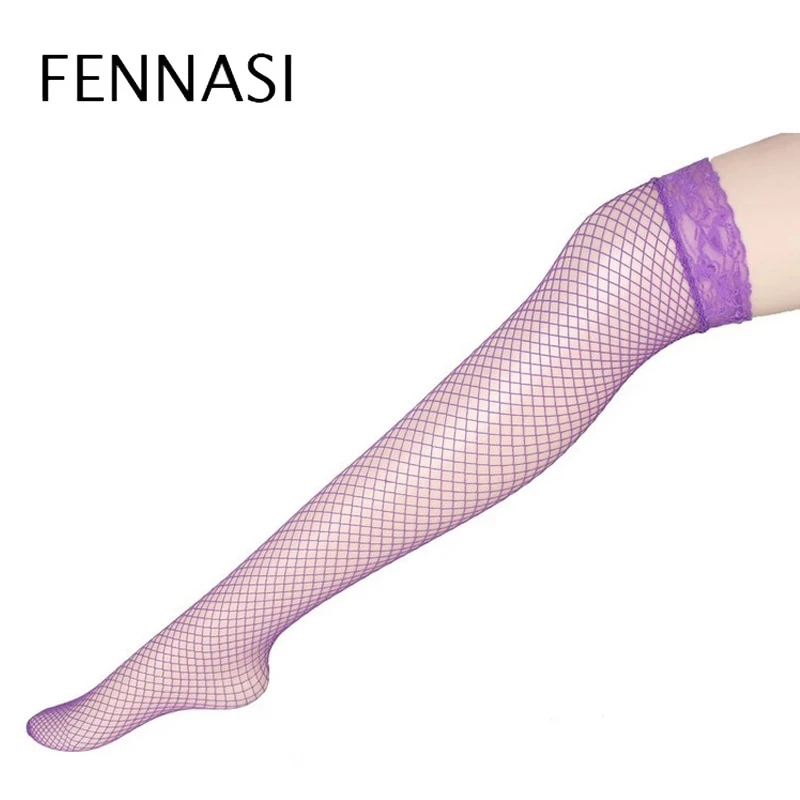 FENNASI кружевной топ до колена чулки в сеточку женские эротические Нейлоновые