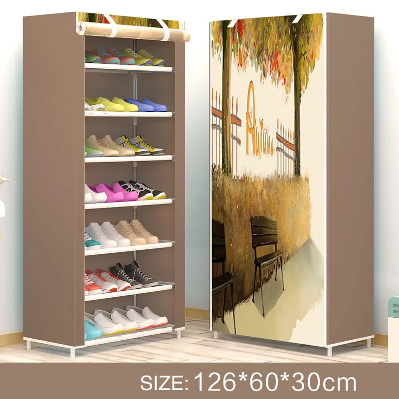 Shoe rack modern style Elk delicate print Deformable Multi Layer Nonwovens Easy Assemble Shelf cabinet for Doorway | Мебель