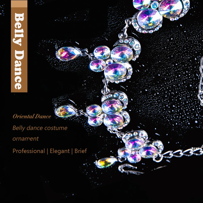 Новый костюм для танца живота ювелирных изделий с украшением в виде кристаллов