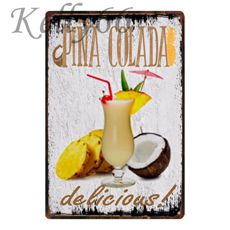 

[ Kelly66 ] Cocktail Beer Vintage Metal Sign Tin Poster Home Decor Bar Wall Art Painting 20*30 CM Size y-1360