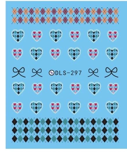 DLS297 DLS271-300, модные наклейки для ногтей, фольга для ногтей, модные наклейки для ногтей, роза, клубника, цветы, наклейки, милые украшения для ногтей - Цвет: DLS297