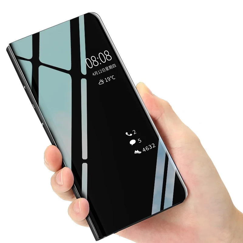 Чехол для Huawei Honor 8X Max 8C 8A 8S 10 с зеркальной крышкой и подставкой из кожи V10 V20.