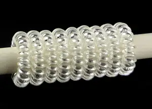 5 шт.лот Завязки для волос с телефонным шнуром черные прозрачные пластиковые ремешки для волос резинка для волос Завязки для волос женские резинки для волос