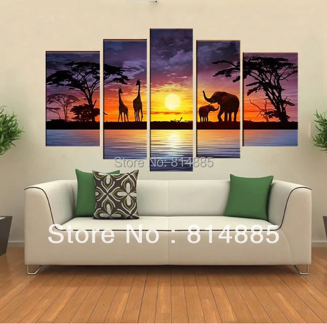 Картина Африканское впечатление 100% современный пейзаж ручной работы холст