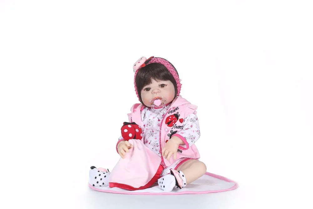 NPK 56 см Силиконовая Кукла reborn Baby Reborn для девочек подарок на день рождения