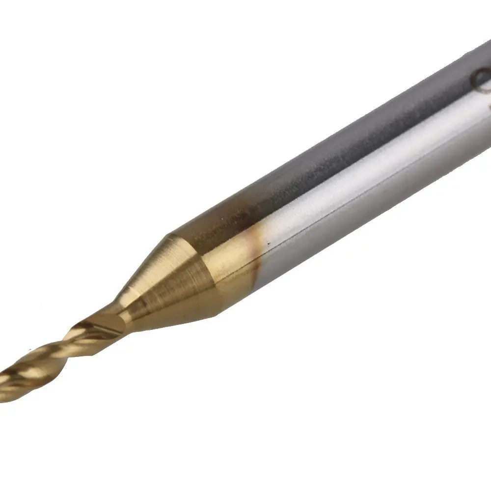 

1.2x3.175mm Gold Tungsten Steel and Titanium Coated Carbide PCB CNC Drill Bits Tool 10pcs