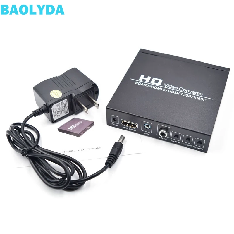 Baolyda SCART HDMI конвертер видео и аудио адаптер коробке с SCART/переключатель HD 1080 P/720 P