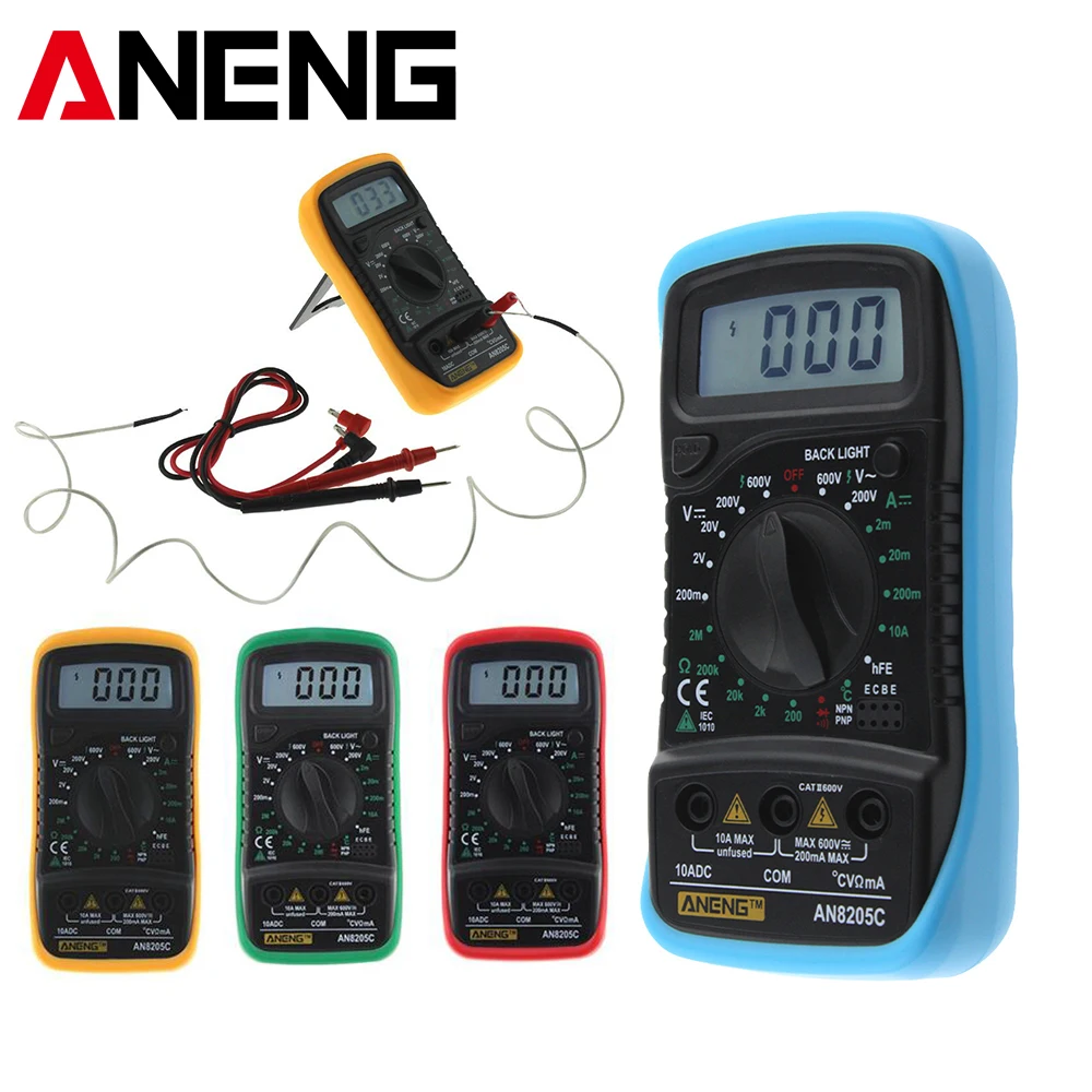 Цифровой мультиметр ANENG AN8205C портативный амперметр переменного/постоянного тока