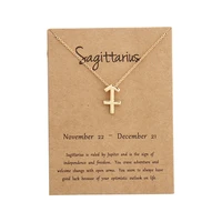 lucky 12 constellation sagittarius pendant necklaces virgo necklace birthday gift message card for women girl jewelry
