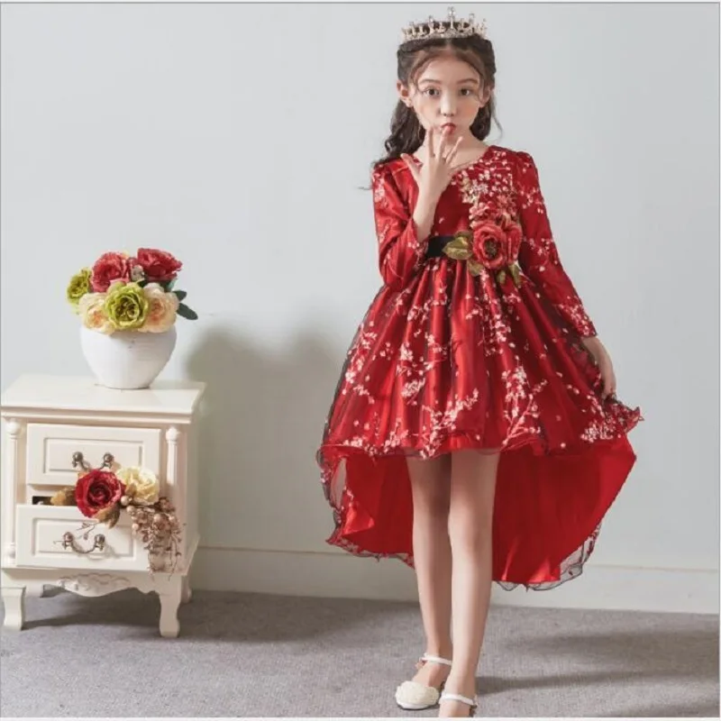 Elegant Princess Girls Dress Puff Tutu Piano Costume Trailer Flower Girl Handmade Wedding Show | Детская одежда и обувь