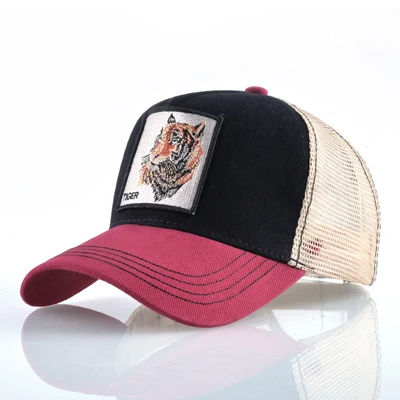 Tiger RD2 8 видов вышивки животных бейсболки воздухопроницаемые кроссовки для мужчин Snapback кепка солнцезащитная Кепка унисекс для женщин бейсболка мужская хип хоп Кепка - Цвет: Tiger RD2