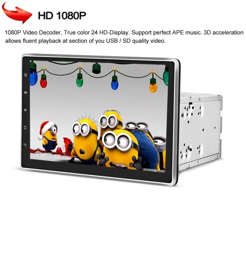 10,1 дюймовый универсальный автомобильный dvd-плеер на основе Android с gps wifi BT DVR, стерео аудио радио, съемная панель, автомобильный ПК/мультимедийное головное устройство