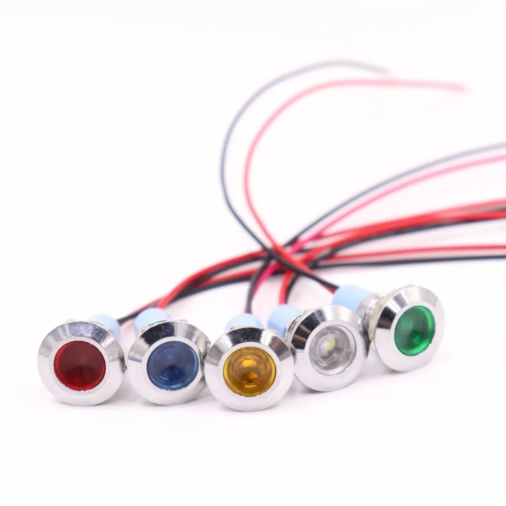 Водонепроницаемый сигнальный светодиодный индикатор 1 шт. 12 мм 3 в 5 В 6 24 220