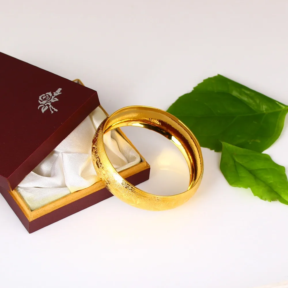 

New Arrived Fashion Big Size Gold Bangle gold color Jewelry For Women Nice Gifts
