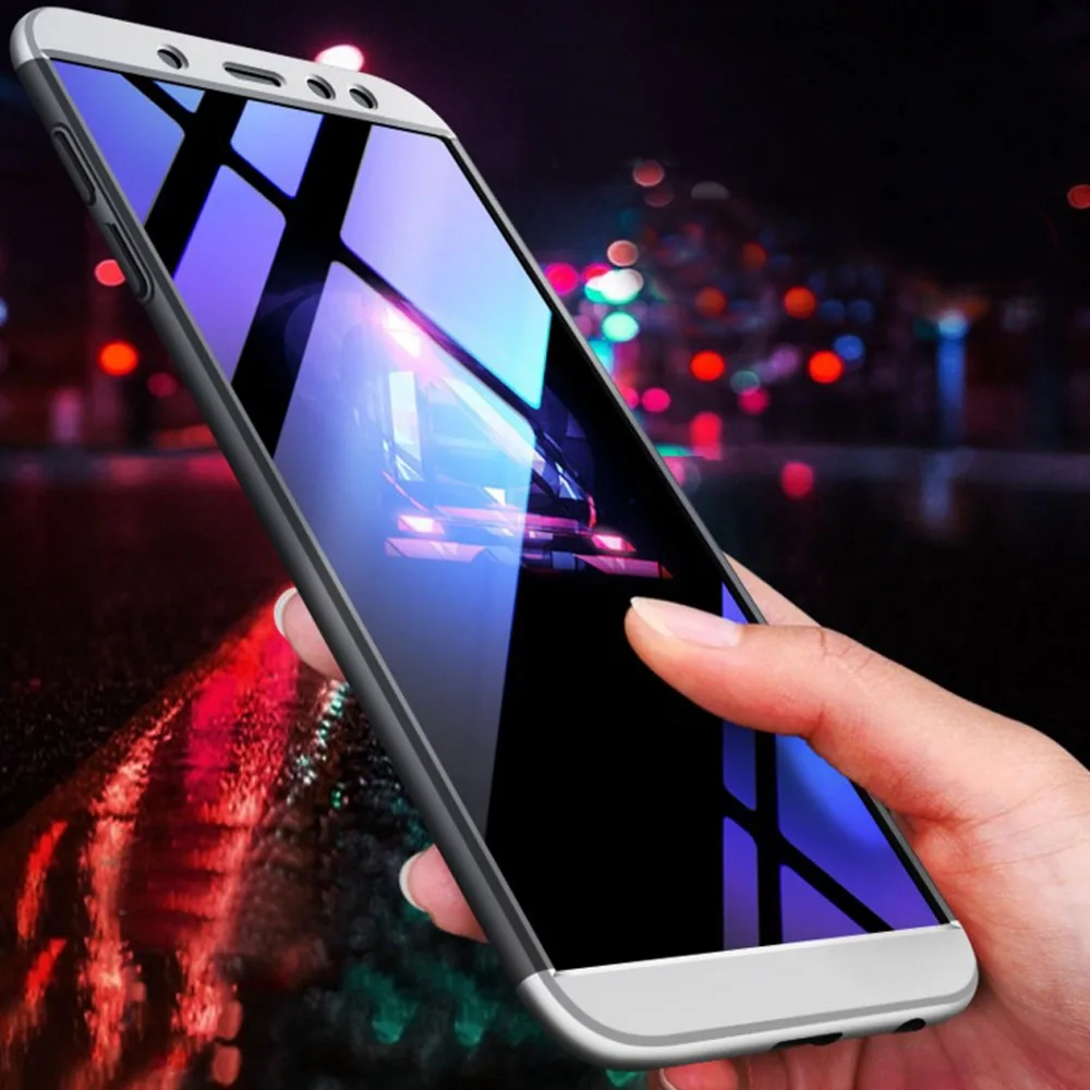 Для samsung Galaxy A6 2018 случай 3 в 1 полный охват Защитный чехол с закаленным Стекло Экран