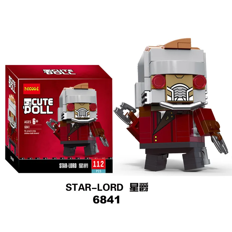 Brickheadz мини супер герой фигурки Микки DC Justice Marvel brick Heads Железный человек паук Строительные блоки детские игрушки - Цвет: Белый