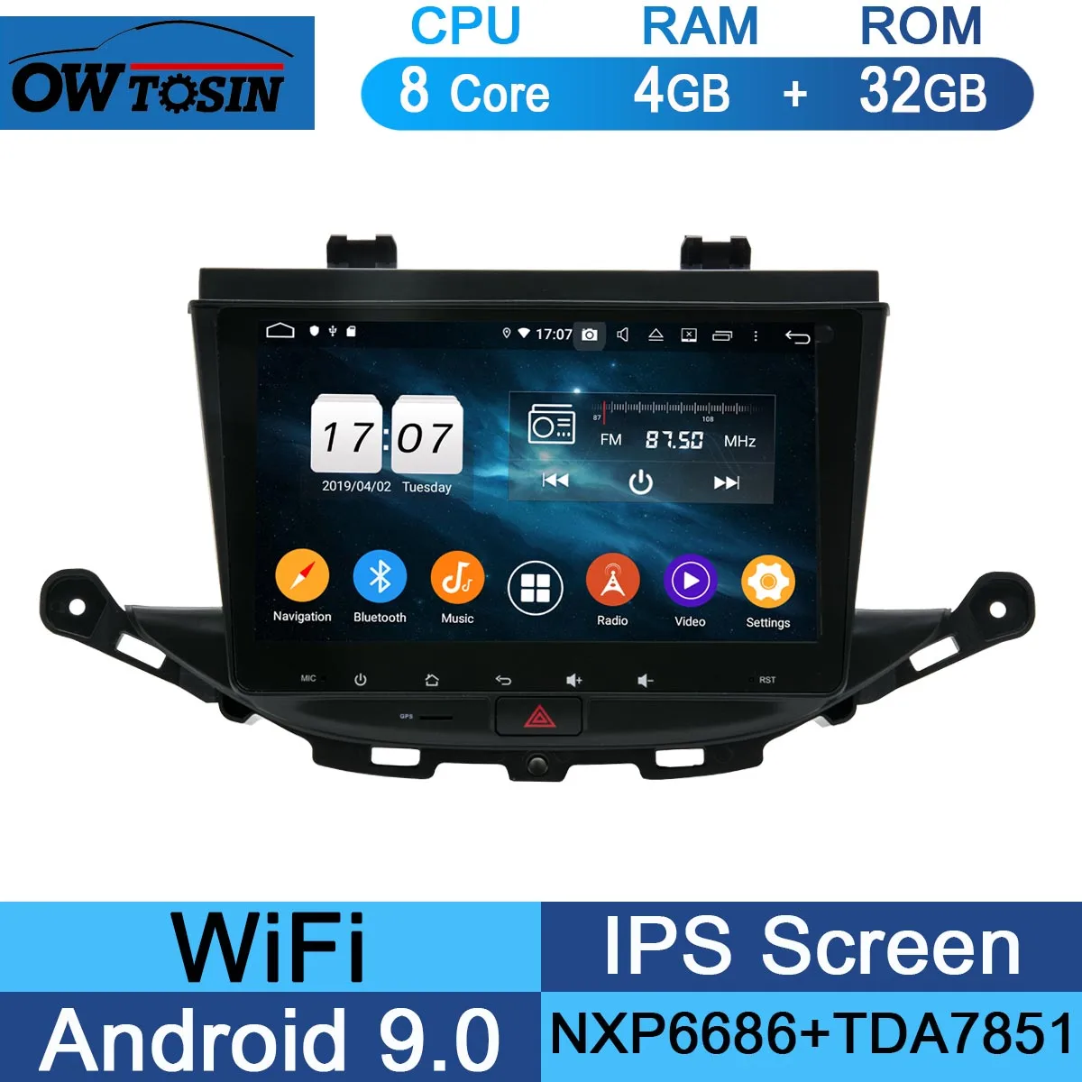 32G Ips " Android 9,0 8 Core 4G+ 64G автомобильный DVD плеер gps навигация для Opel ASTRA K Мультимедиа стерео DSP CarPlay Parrot BT - Цвет: 32G