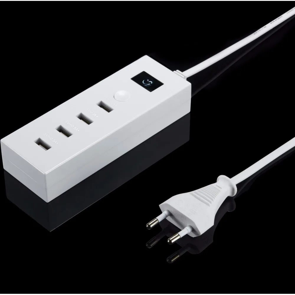5V 1A/2A 4 порта USB адаптер питания быстрой зарядки сетевого зарядного устройства