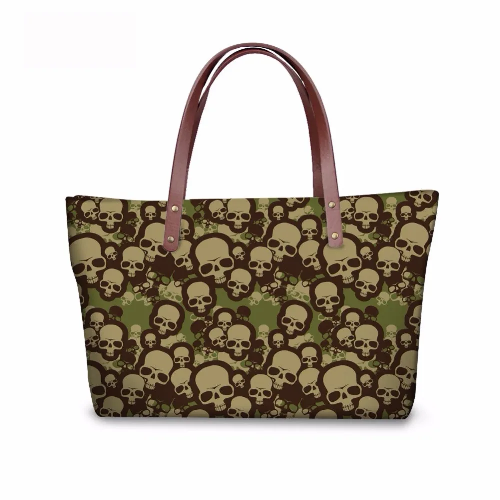 

Noisydesigns Skull colorful Designer Waterproof women handbags Ladies Shoulder Bags Girls Shopping Tote Waterproof Travel Bags