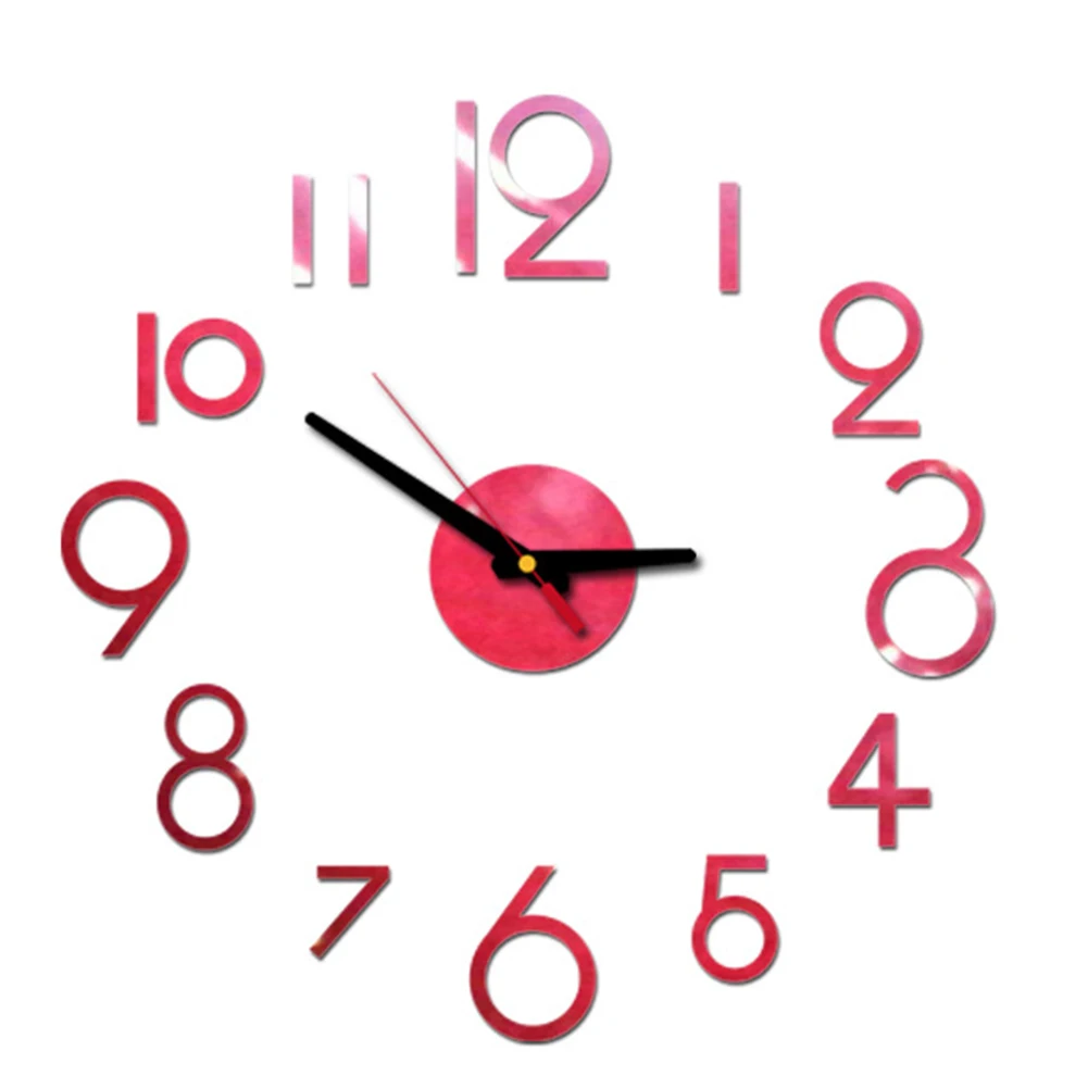 DIY Батарея работает настенные часы акриловое зеркало для домашний Удобный