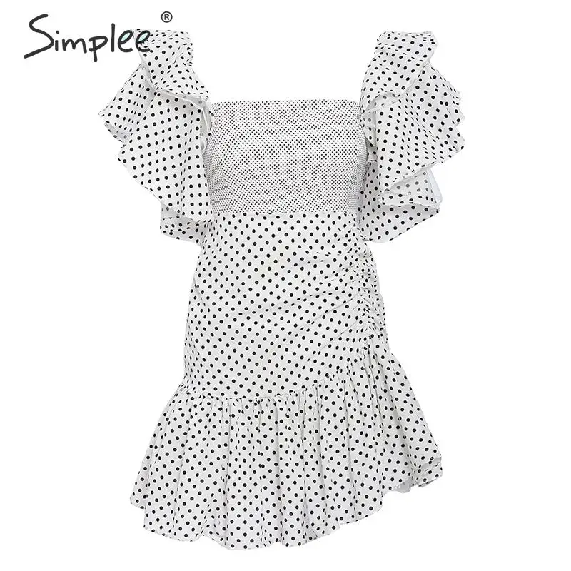 Женское платье Simplee с квадратным вырезом 2019 летние женские короткие вечерние