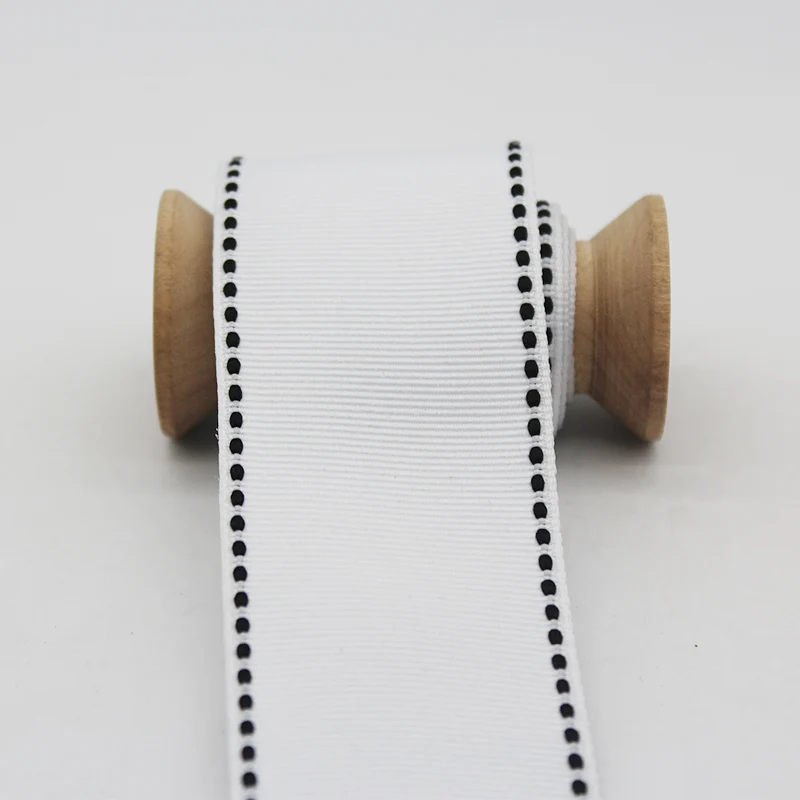 38mm Stitch White 3/" 9 мм Petersham однотонные ленты светильник Орхидея слоновая кость Небесно-Голубой 25 мм 1" Полосатый Черно-белый полосатый Печатный для рукоделия - Цвет: 38mm Stitch White
