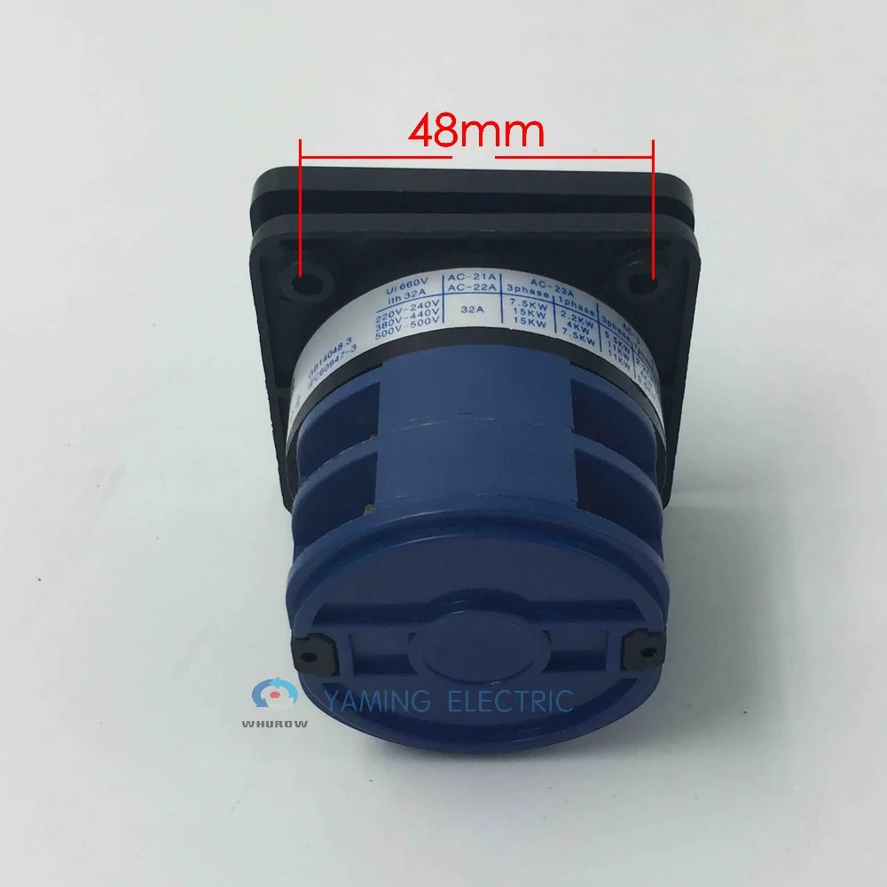 Lw26 32/2 3 позиционный поворотный переключатель 32A 2 полюса сменная камера