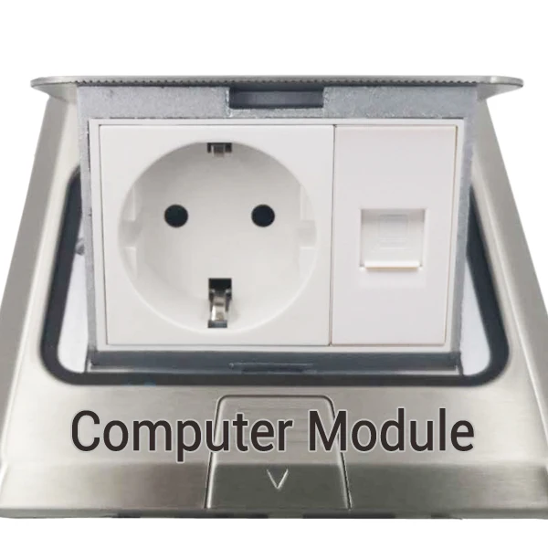 SS-Computer Module ЕС Стандартный Нержавеющая сталь Панель хлопает вверх дорожный розетка Пособия по немецкому языку разъем пустой бортовой компьютер USB 2 Pin Функция ключ заменить - Тип: SS-Computer Module