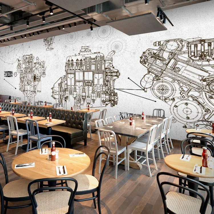 3d настенная автомобильная техника запчасти скетч панели для баров и кафе