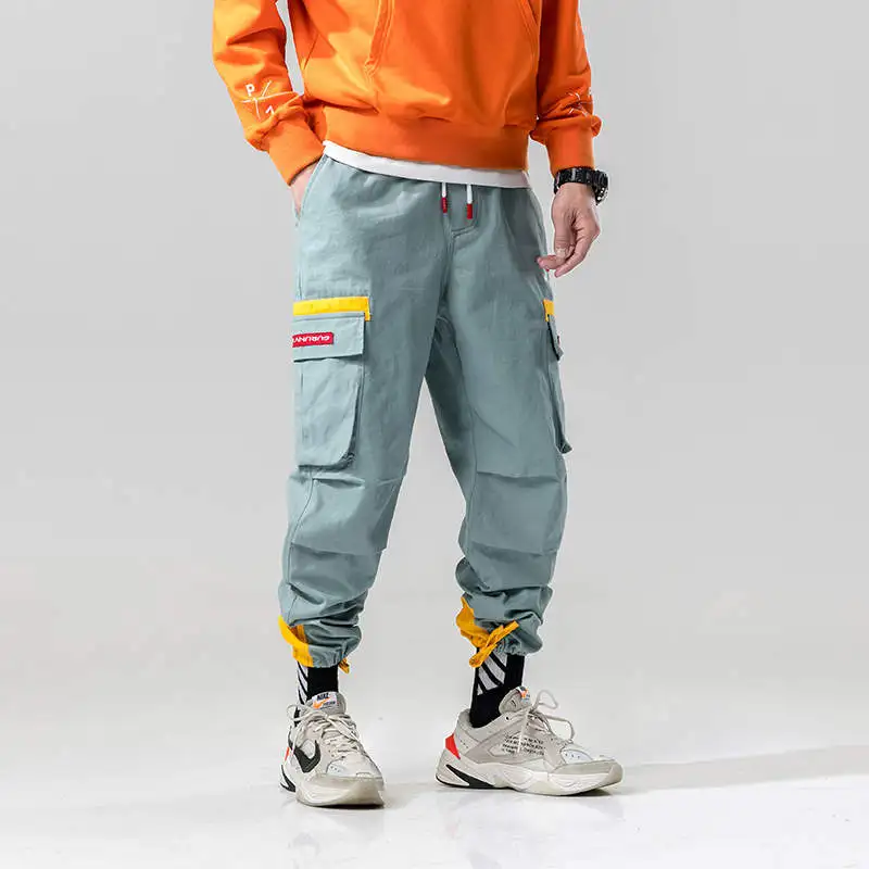 Grey Pants Men SingleRoad хип-хоп шаровары карго Брюки мужские боковые карманы брюки джоггеры уличная Мужская мода повседневные спортивные штаны для мужчин - Цвет: Grey Pants Men