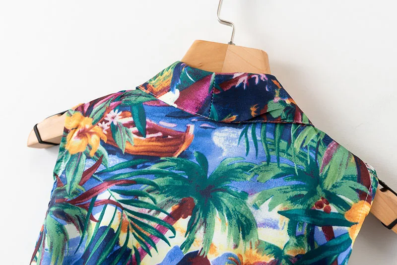 Летнее платье 2019 Новая повседневная одежда без рукавов Женская с принтом длинное