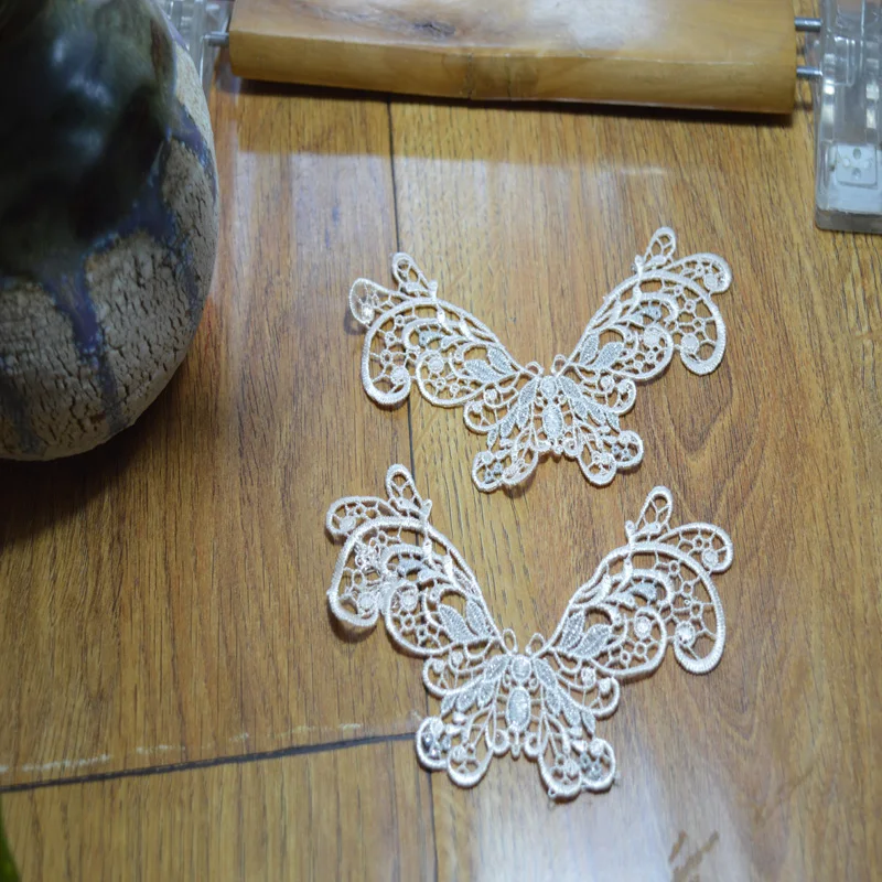 Somelace (5 шт./лот) серые ~ слоновая бабочка венецианские нашивки Свадебная вышивка