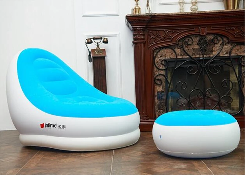 Intex ультра надувной открытый диван гостиная/надувное кресло с пуфиком/подстаканник/подставка для ног