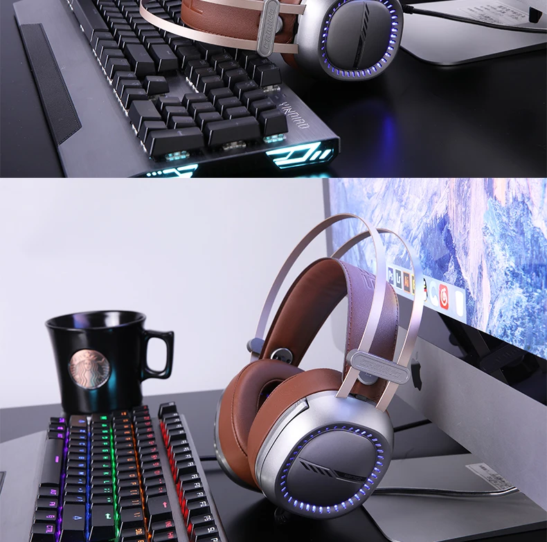 SENICC W245, крутые, светодиодный, игровые наушники с шумоподавлением, наушники для геймера, гарнитура из искусственной кожи, гарнитура с разъемом 3,5 мм и USB