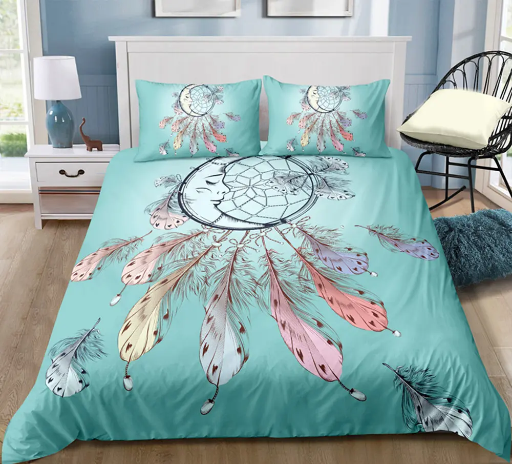 

Thumbedding Dropship Dreamcatcher Night Sky Printed Bedding Sets Queen 3D Duvet Cover Set Unique Designed Bed Set 3pcs