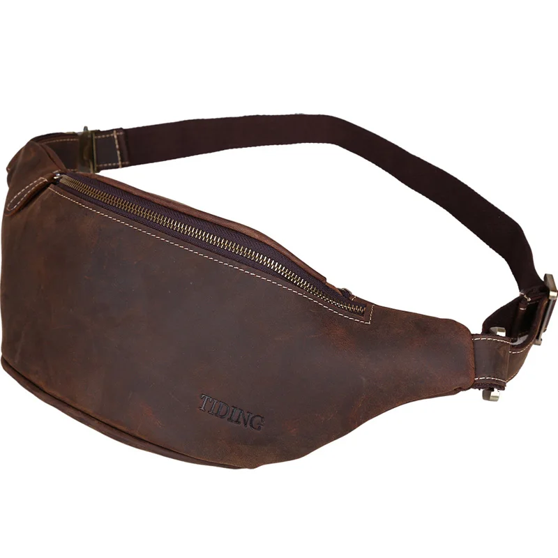 Лидер продаж 2017 года ручной работы натуральная кожа грубая поясная сумка Военная