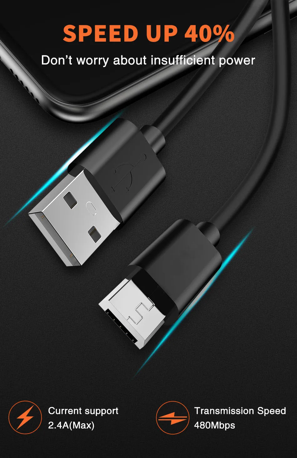 REZ Micro USB кабель 2.4A нейлон Быстрая зарядка USB кабель для HuaWei samsung Xiaomi Android мобильных телефонов зарядка через usb синхронизации