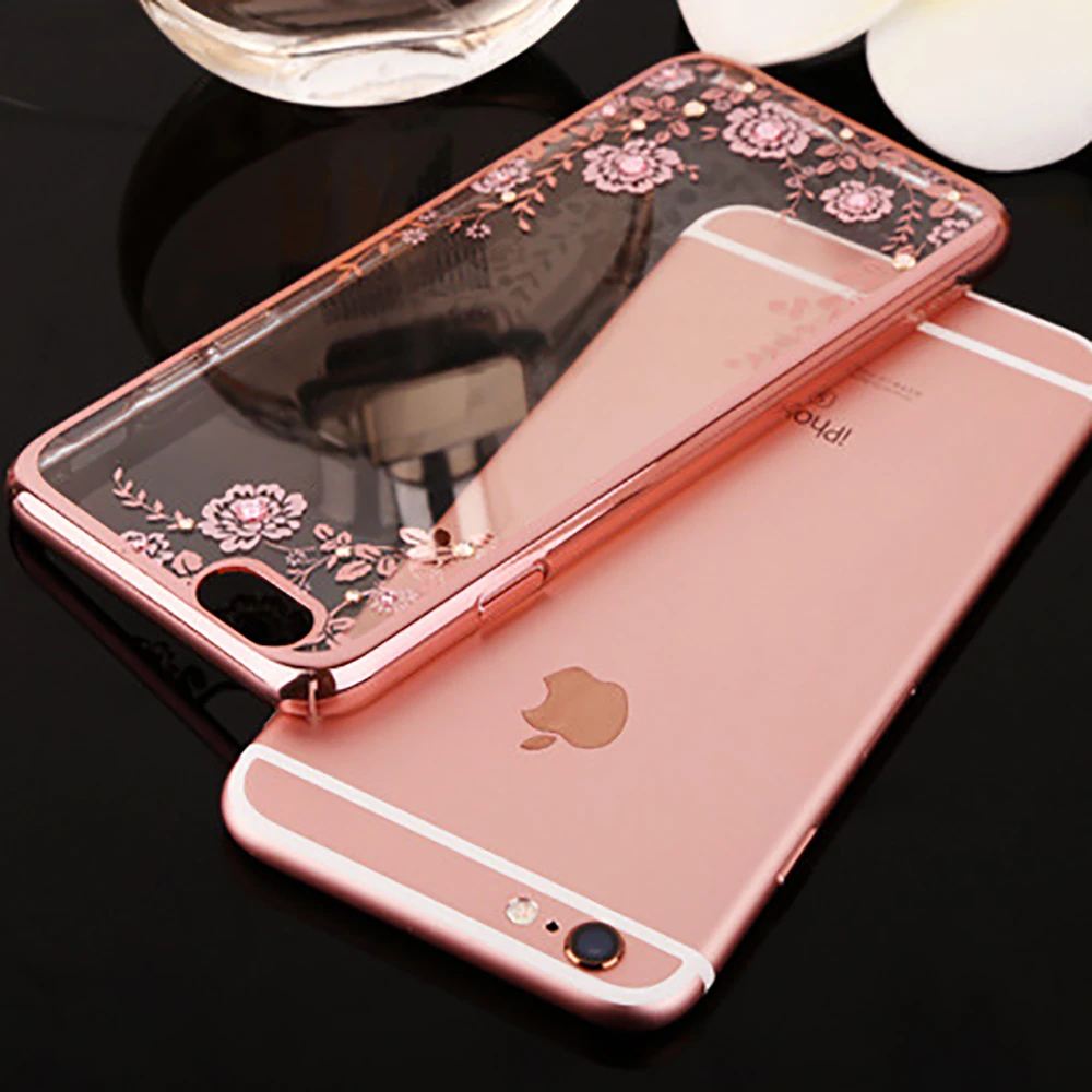 ELETEIL Transparent Flower Fashion Mobile Phone Case for iphone 7 case 6s 6plus 8plus Cover X 5 5E E30 |