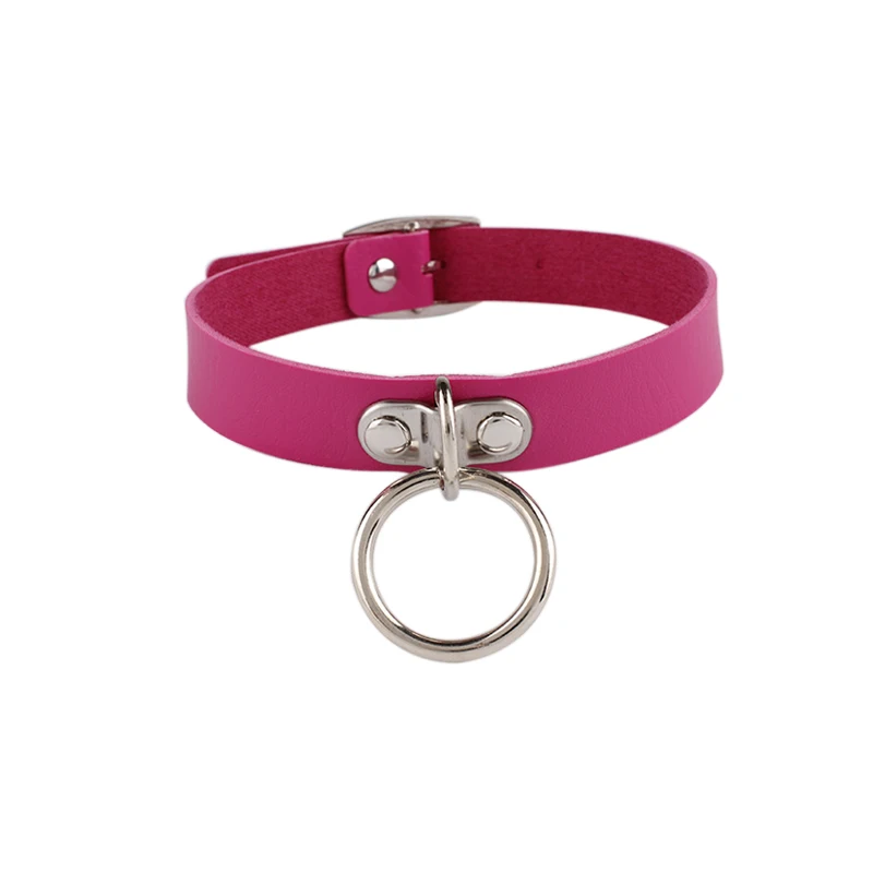 rose red Meajoe модный сексуальный панковский Готический кожаный Шипованный Очаровательное ожерелье круглый воротник ожерелье s женский ювелирный подарок - Окраска металла: rose red