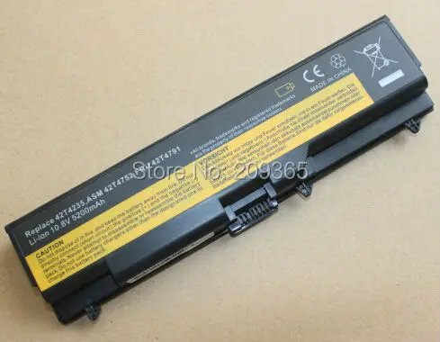 [Специальная цена] Аккумулятор для ноутбука Lenovo ThinkPad SL510 P/N 42T4752 FRU 42T4751 L520 SL410 T410 T410i