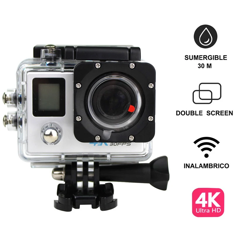 4 К 30fps WiFi Спорт cam подводный Водонепроницаемый шлем Cam Камера мотоциклетные HD 1080 P